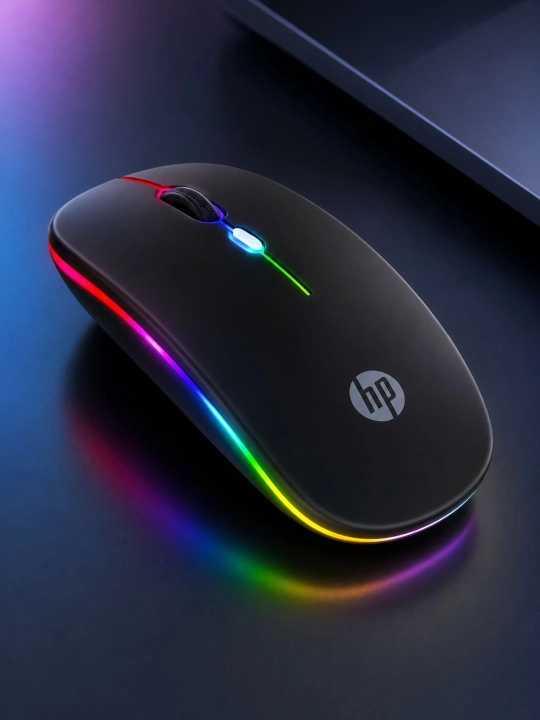 Беспроводная клавиатура и мышь HP W10, бесшумная, RGB, Bluetooth + USB, для ноутбуков и ПК - 