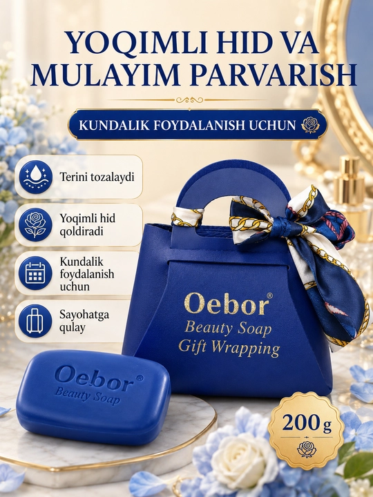 Oebor Beauty Soap atirli sovun, sovg‘a qadoqli, 200 g