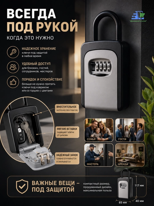 Кодовый мини сейф для ключей