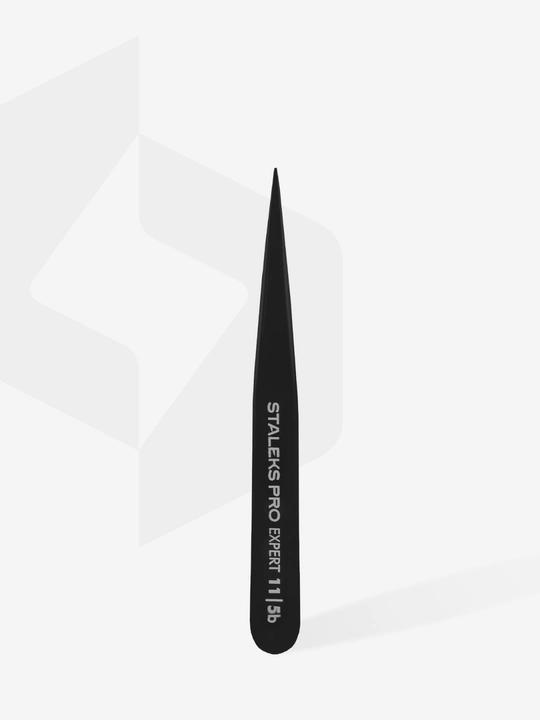 STALEKS Пинцет для бровей, черный EXPERT 11 TYPE 5b, точечный