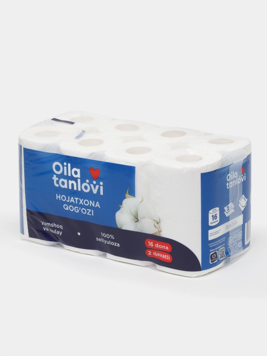Hojatxona qog'ozi Oila tanlovi, 2 qavatli, 16 dona