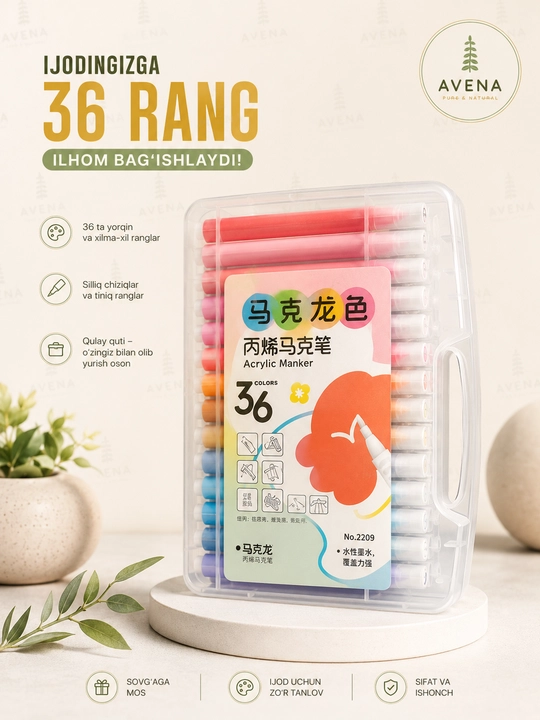Acrylic Marker набор цветных маркеров 36 цветов для творчества 