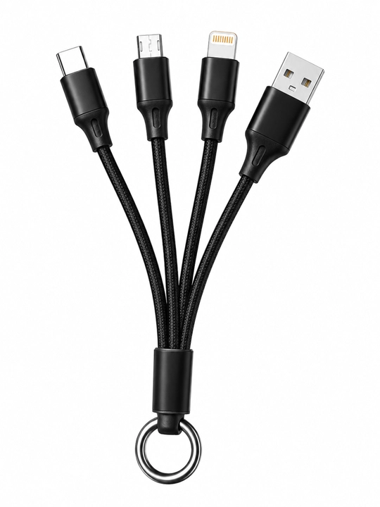 3in1 USB Кабель JKK-K01 – Type-C, Micro USB и Lightning Быстрая Зарядка