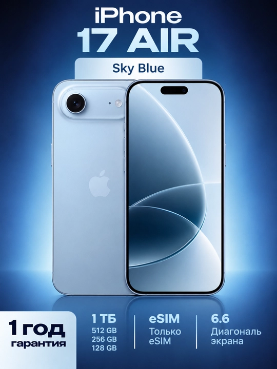 Apple смартфон iPhone 17 Air 256GB, 512GB, 1TB, eSIM - 
