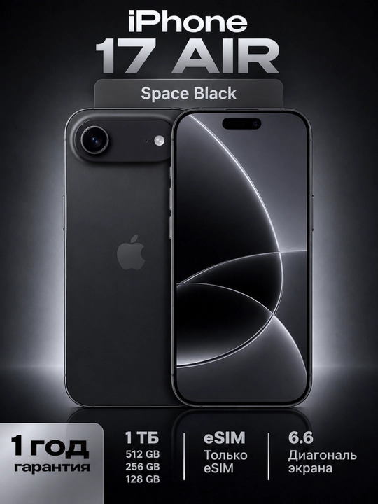 Apple смартфон iPhone 17 Air 256GB, 512GB, 1TB, eSIM - 