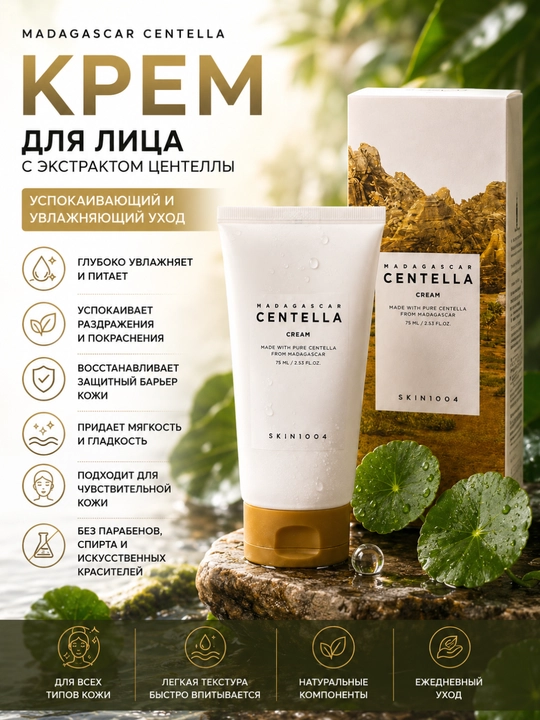 SKIN1004 Madagascar Centella yuz kremi - 