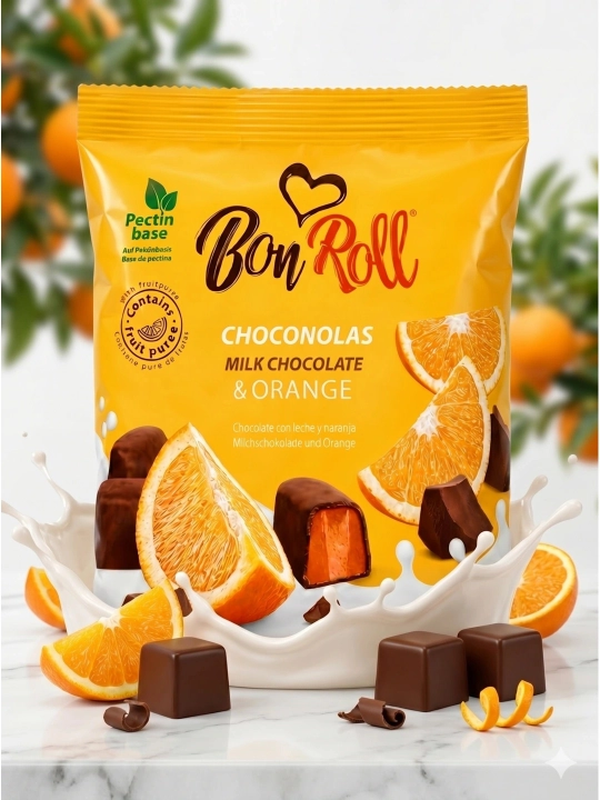 BonRoll Choconolas sutli shokoladdagi apelsinli mevali marmelad, 80 g