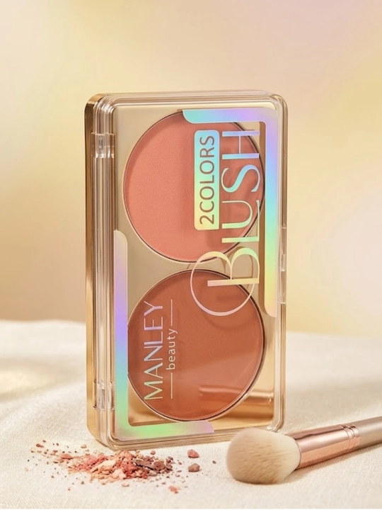 Двойные румяна для лица Manley Beauty 2 Colors Blush, компактные сухие румяна - 