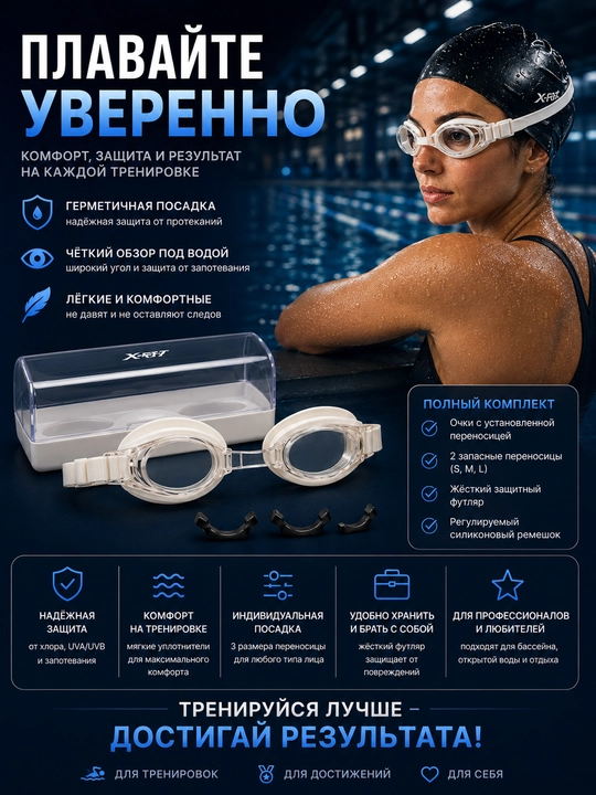 Очки для плавания, плавательные очки, очки для бассейна, спортивные очки для плавания