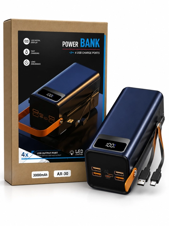 Power Bank 10000/20000/30000mAh 22.5W быстрая зарядка LED дисплей USB порты