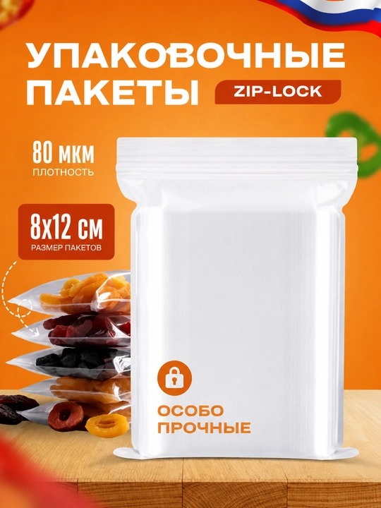 Zip-lock пакеты для аксессуаров и мелких предметов, 10 × 22 см - 
