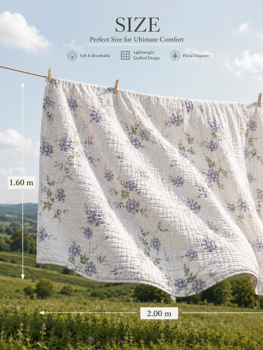 1 kishilik choyshab  Yozga yupqa adyol| Paxtali gulli choyshab 160×200 sm