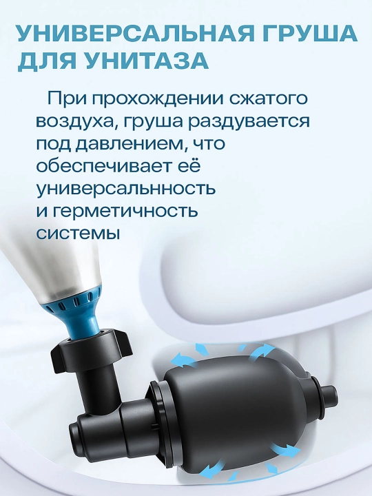 Пневматический вантуз для прочистки труб засоров унитаза и раковины, набор