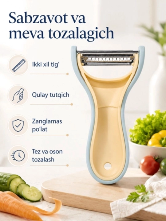 Meva va sabzavot archgich – ikki tomonlama zanglamaydigan po‘lat pichoq - 