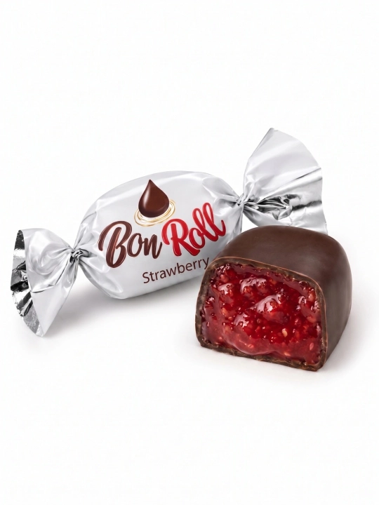 BonRoll Choconolas sutli shokoladdagi qulupnayli mevali marmelad, 80 g