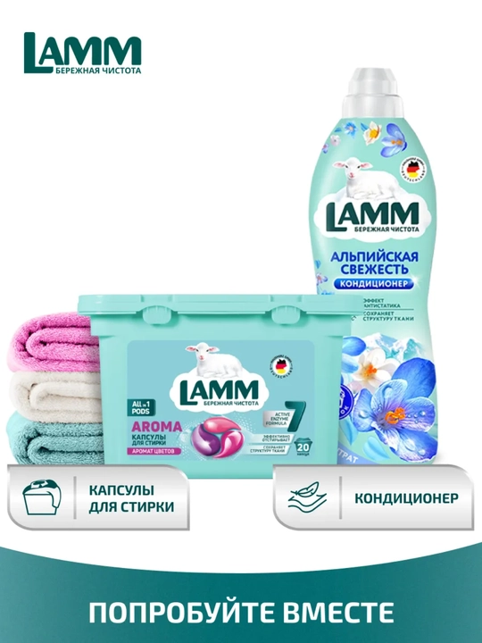 Капсулы для стирки LAMM Universal, 20 капсул, для белого и цветного белья