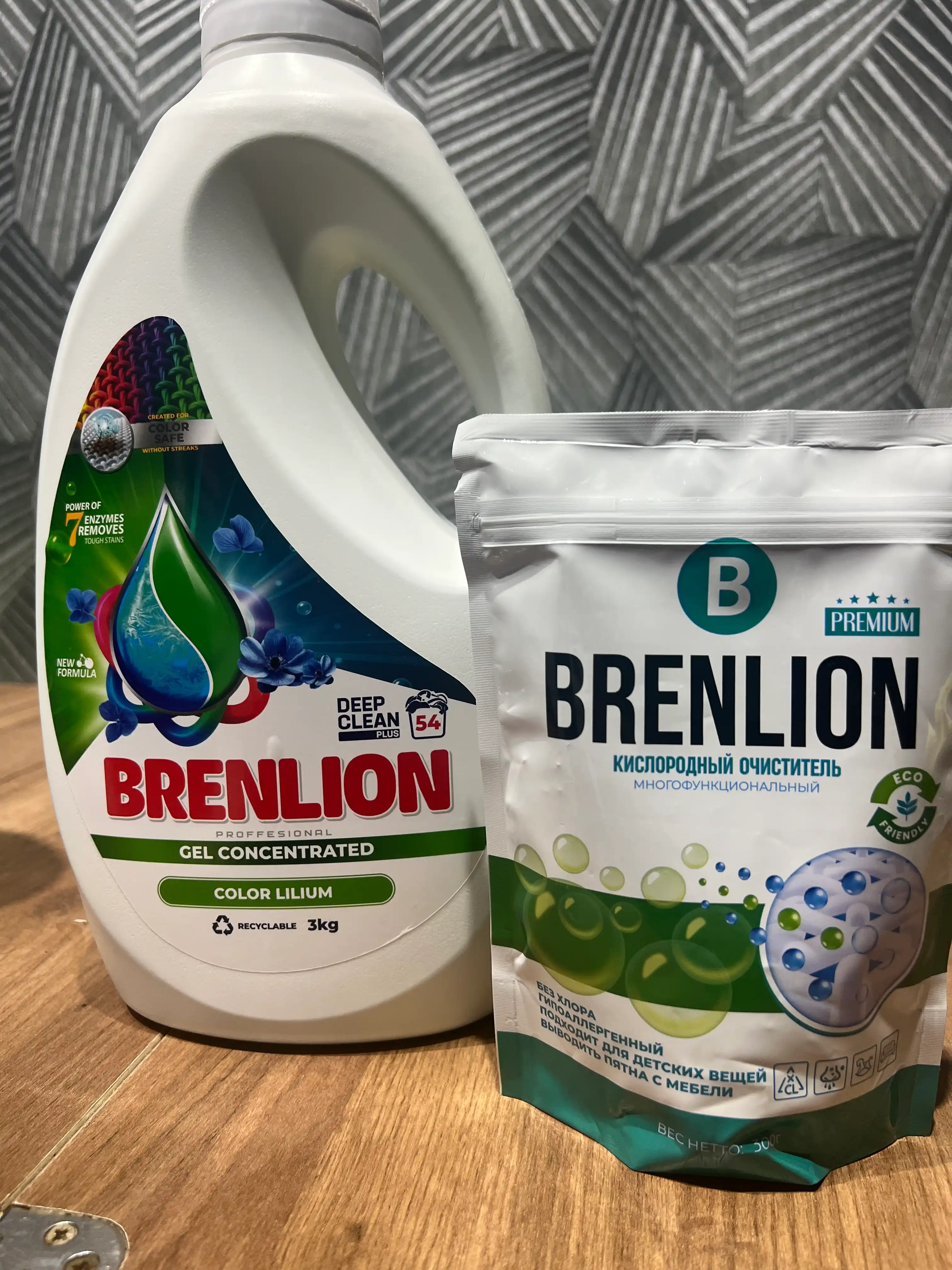 Набор BRENLION жидкий гель для стирки 3 кг и кислородный отбеливатель 300 г