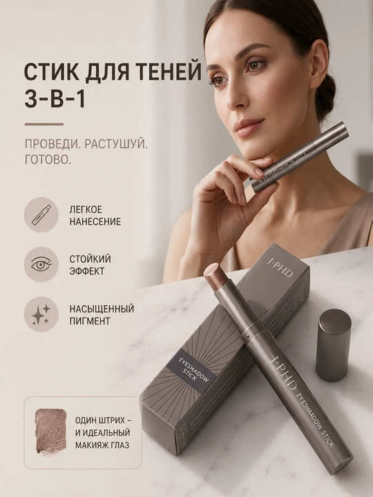 Тени для век J-PHD трех цветов - 