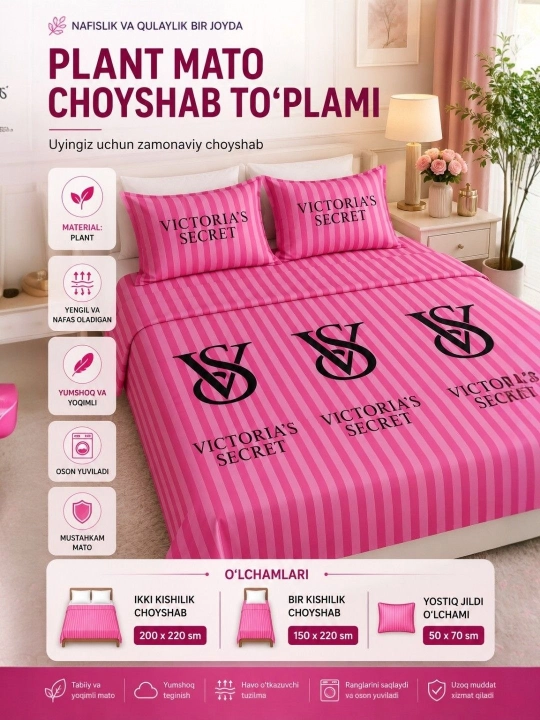 Ikki kishilik va bir kishilik choyshab va yostiq jildi - 