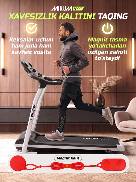 Беговая дорожка для похудения MIRUM sport, складной домашний тренажер