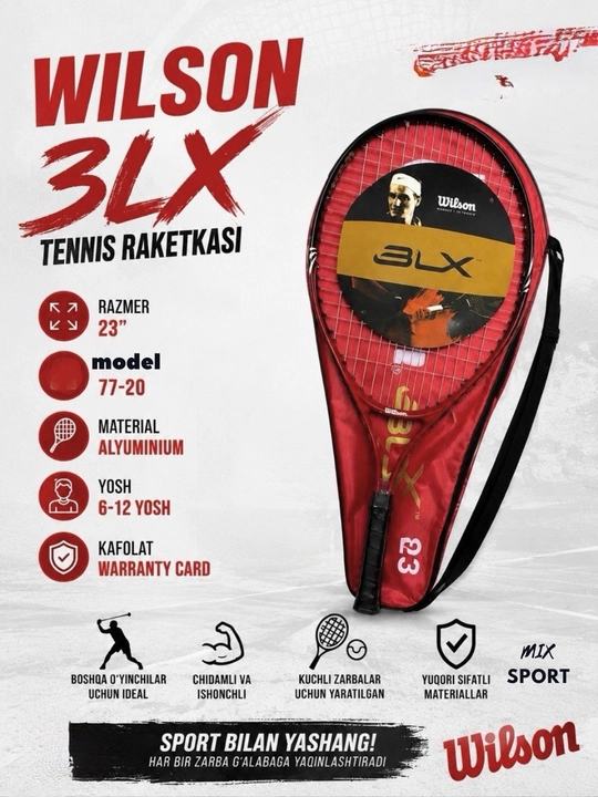 Tennis raketkalari, uzunligi 23 dyuym, WILSON, BABOLAT - 