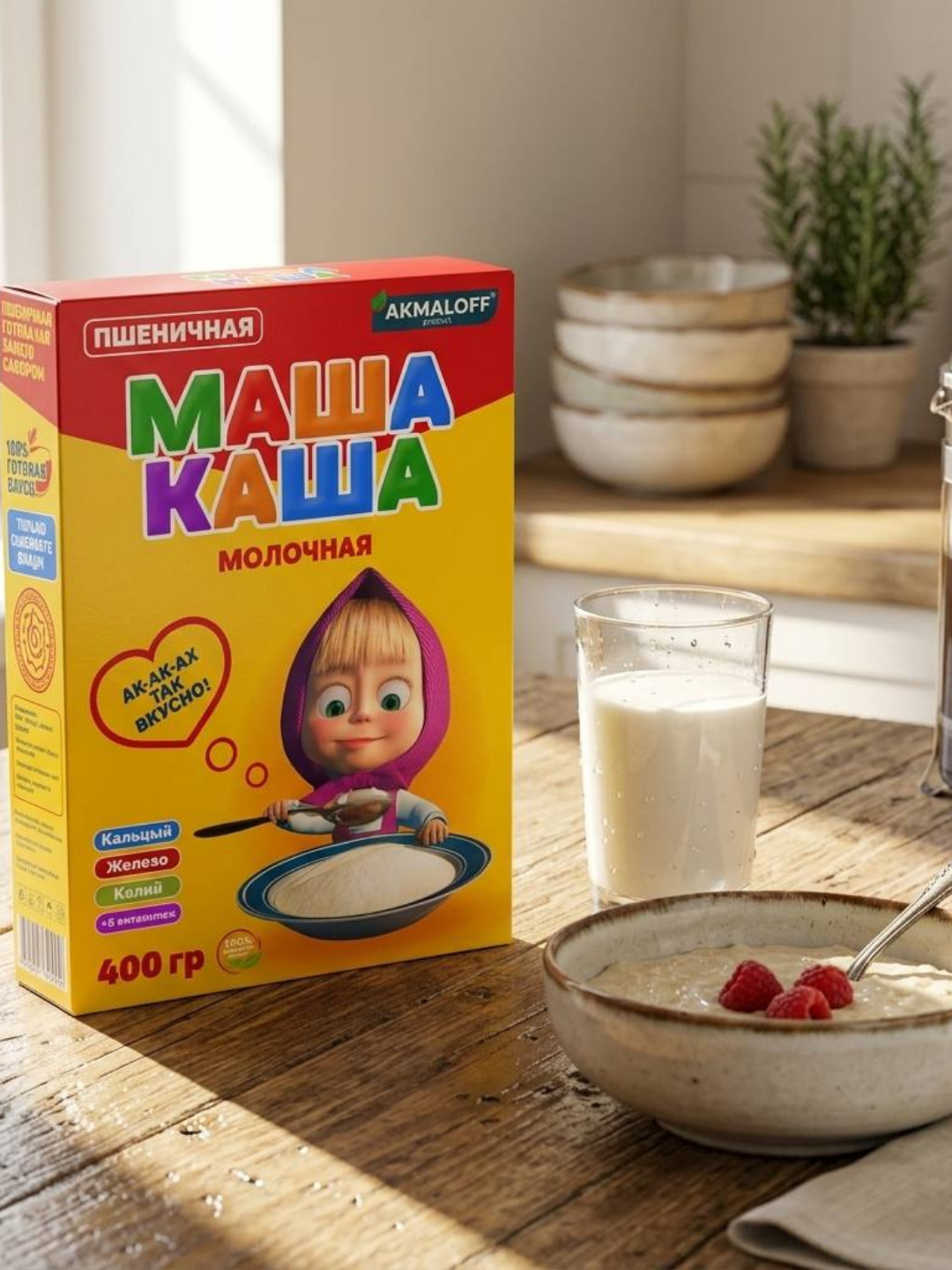 Bolalar bo‘tqasi Masha-Kasha, sutli, bug‘doyli 400 g - 