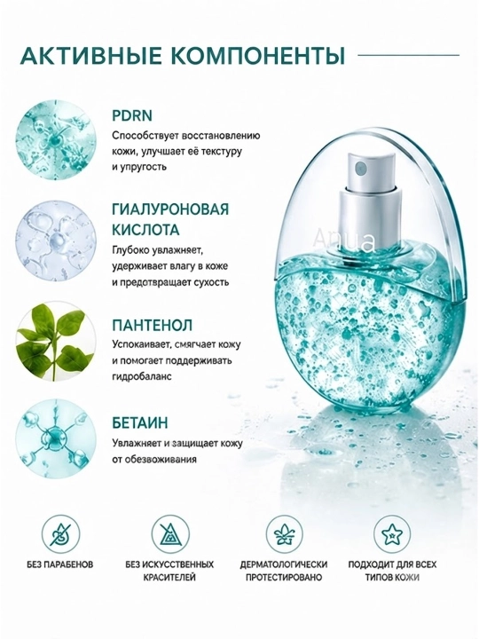 Anva PDRN Hyaluronic Acid Hydrating Capsule Mist namlantiruvchi yuz spreyi, 30 ml