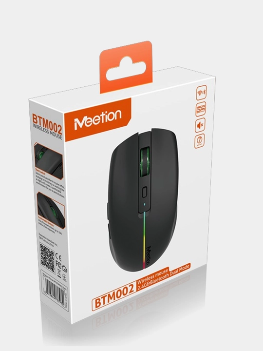 Мышь Meetion MT-BTM002 двух режимов подключения: 2.4 ГГц и Bluetooth