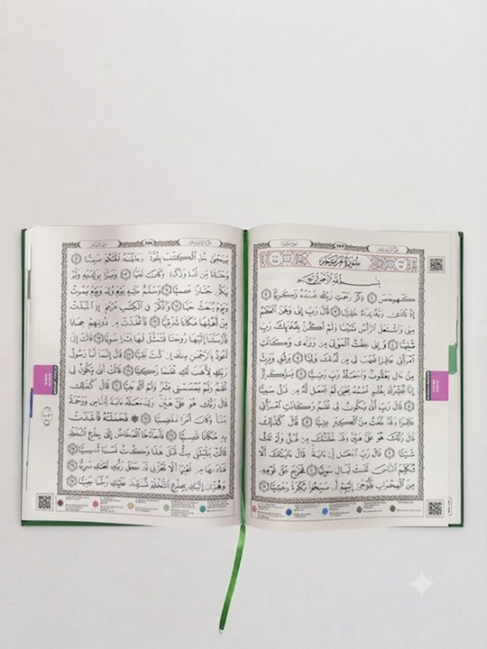 Qur'oni Karim Tajvidli Mushaf 10 rangli, qattiq muqova, 624 sahifa, 17×24 sm