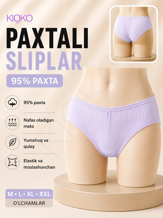 Ayollar trusiklari Kioko. Ayollar paxta slip tursik. Ayollar uchun trusik - 