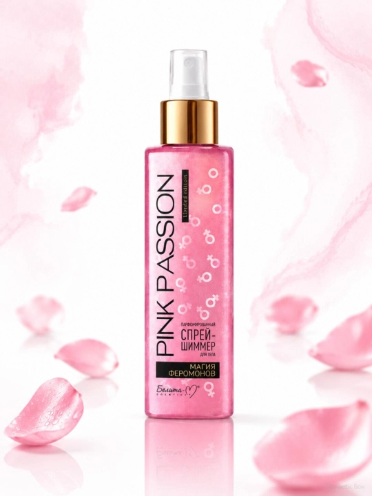 Спрей-шиммер для тела Pink Passion магия феромонов, парфюмерный, 150 г