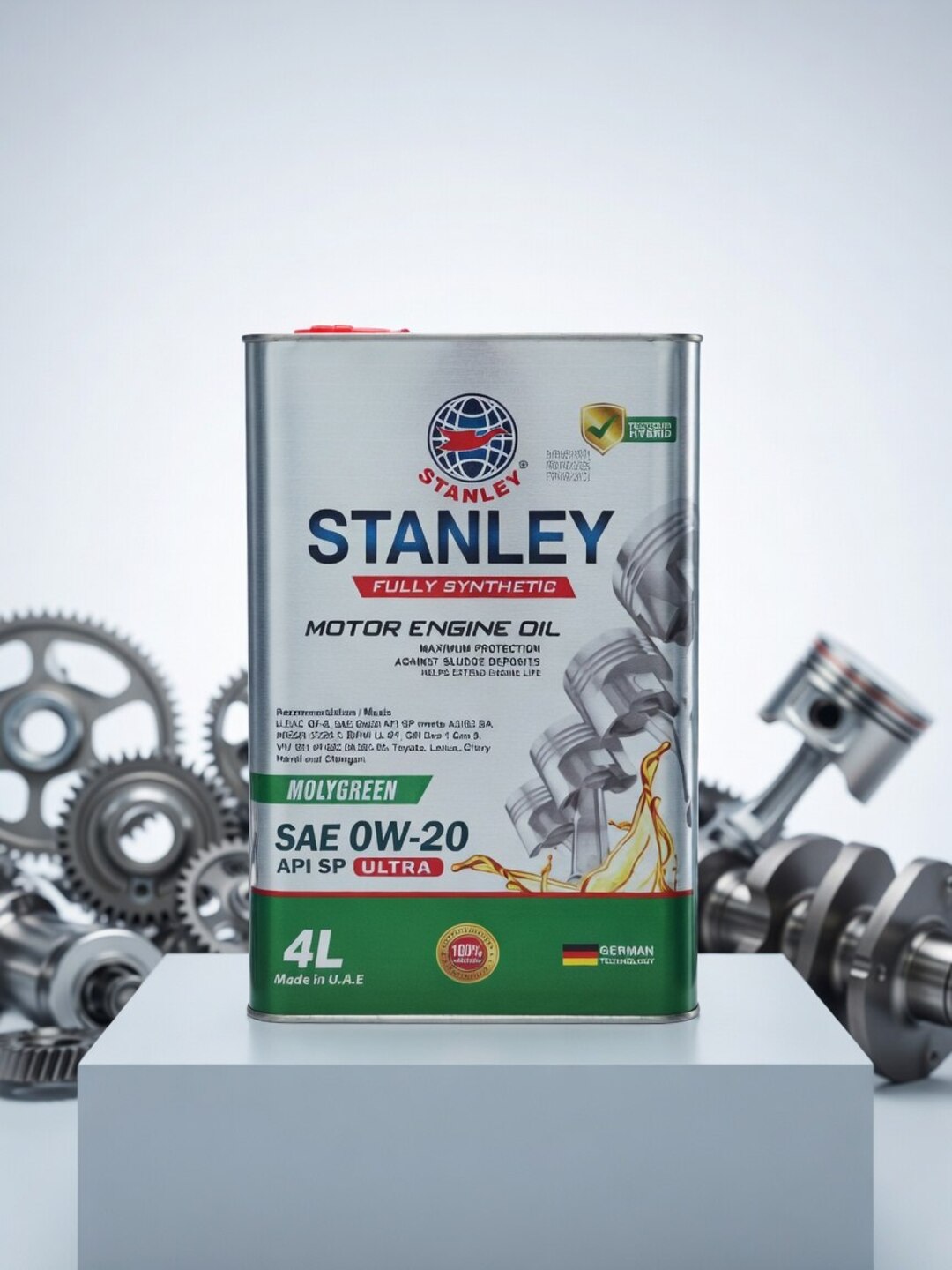 Toʻliq sintetik motor moyi STANLEY Molygreen ULTRA 0W-20, 4L - 