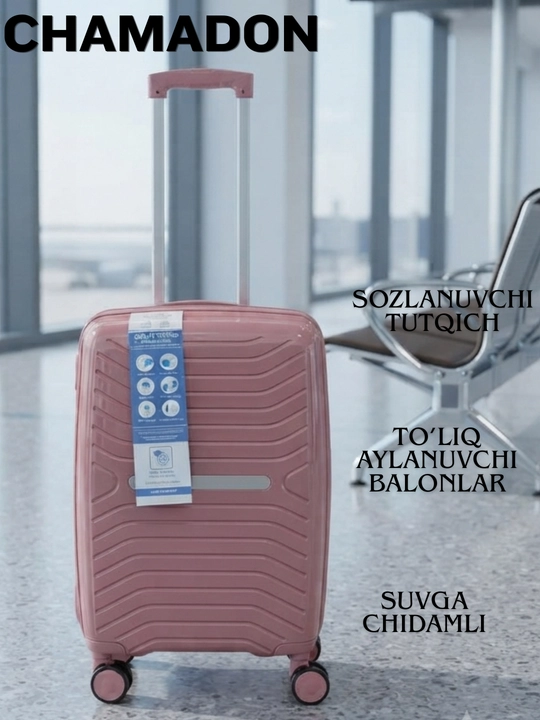 Qulfli yo‘l chamadoni, chamadonlar 360° ga aylanadigan qulflanadigan yo‘l sumkasi chamadon