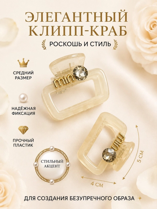 Стильный набор заколок-крабов для волос «LOVE»набор крабиков, крабики для волос, - 