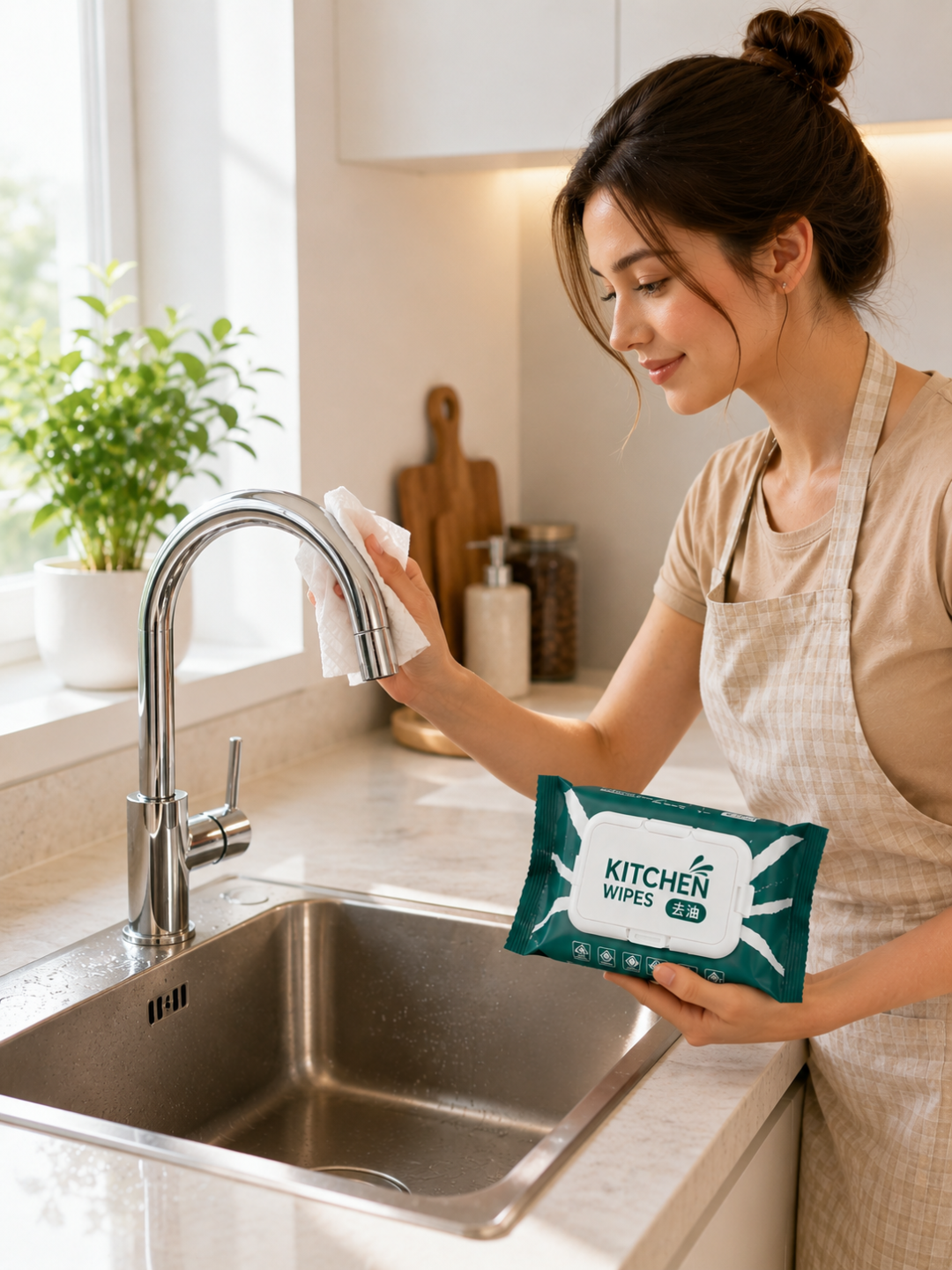 Kitchen Wipes oshxona uchun nam tozalovchi salfetkalar, 40 dona