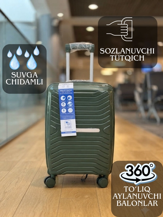 Qulfli yo‘l chamadoni, chamadonlar 360° ga aylanadigan qulflanadigan yo‘l sumkasi chamadon