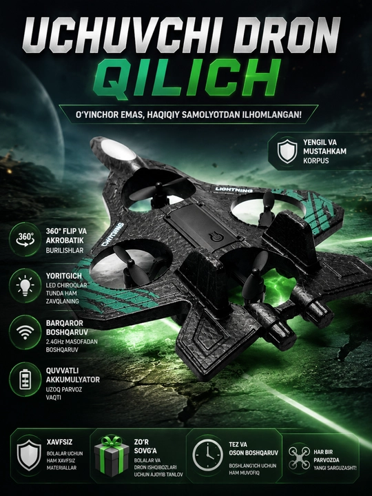RC самолет дрон игрушка с подсветкой LED, радиоуправляемая игрушка для детей