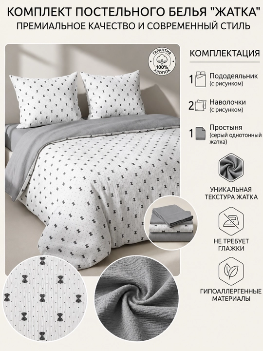 Choyshab toplami, postel komplekti — paxta jatka 1/2 kishilik