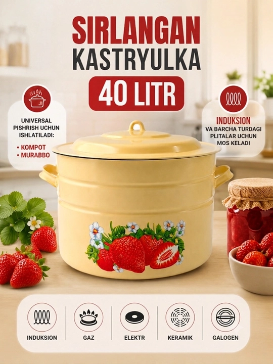Кастрюли эмалированные с крышкой, кастрюли для кухни, кастрюли с крышкой, кастрюли