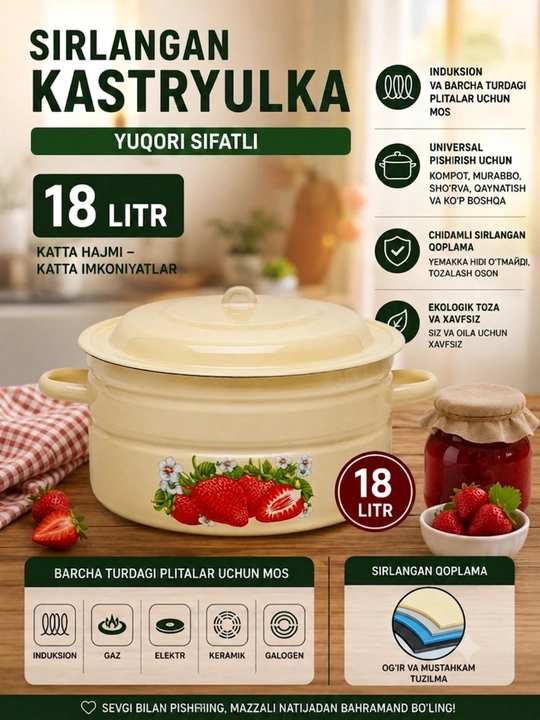 Кастрюли эмалированные с крышкой, кастрюли для кухни, кастрюли с крышкой, кастрюли