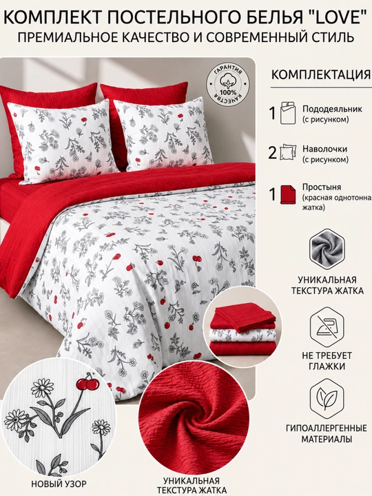 Choyshab toplami, postel komplekti — paxta jatka 1/2 kishilik