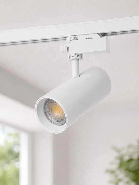 Trekli LED svetilnik 30W, silindr spot chiroq, 3CCT, 6500K/4000K, oq/qora korpus - 