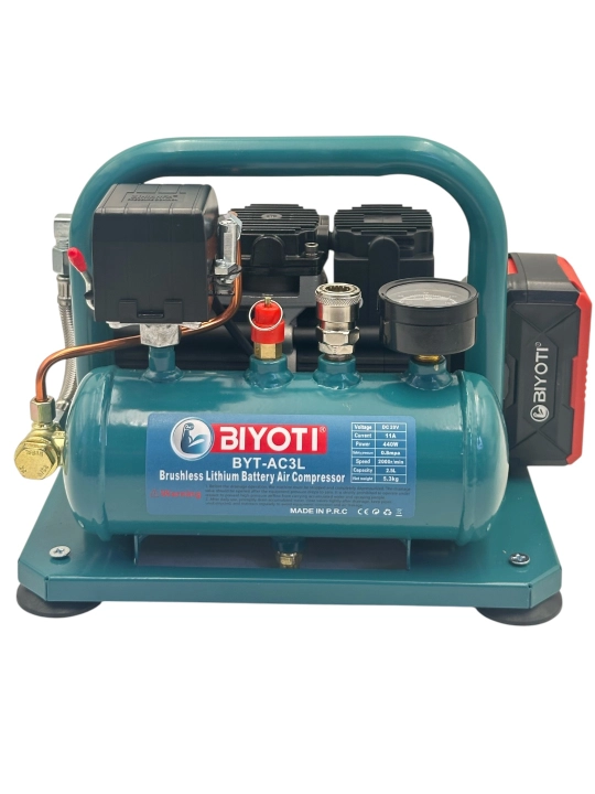 Akkumulyatorli cho'tkasiz havo kompressori BIYOTI BYT-AC3L (20V, 440W, 2.5L)