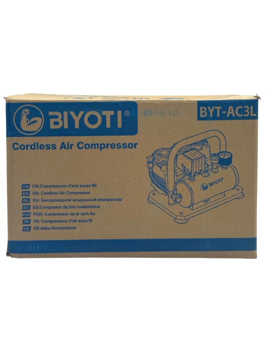 Akkumulyatorli cho'tkasiz havo kompressori BIYOTI BYT-AC3L (20V, 440W, 2.5L)