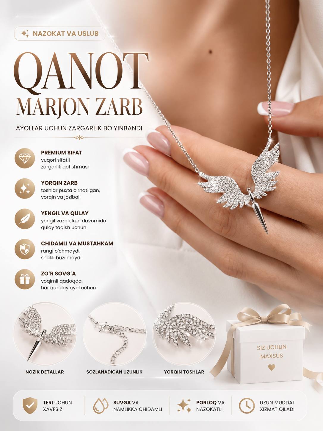 Bo‘yin taqinchog‘i, zanjir, tasma - 