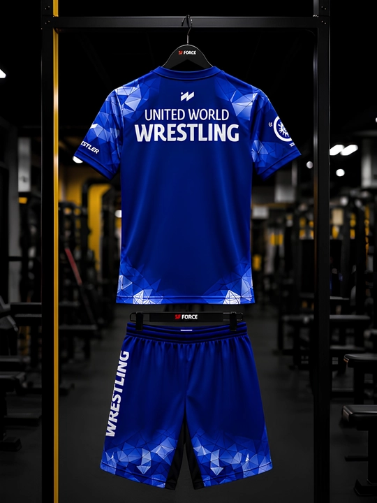 Wrestling United World Sports шорты и футболка, 2 в 1, рестлинг униформа ММА униформа