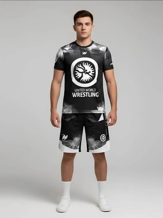 Wrestling United World Sports шорты и футболка, 2 в 1, рестлинг униформа ММА униформа