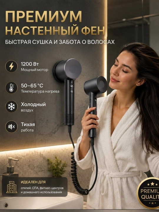 Фен настенный фен для волос, гостиницы и домашнего использования, 1200 Вт