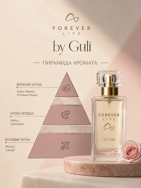 Ayollar uchun Forever Life by Guli parfyumlangan suvi, 50 ml