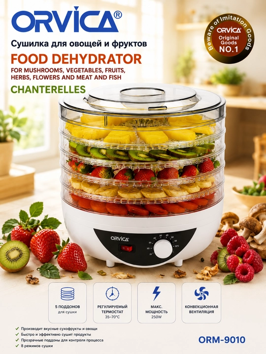 Сушилка для фруктов и овощей ORVICA ORM-9010 - 